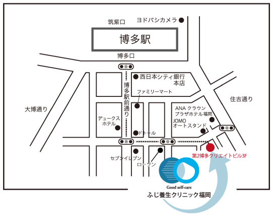 ふじ養生クリニックの大きな周辺地図